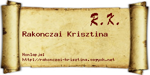 Rakonczai Krisztina névjegykártya